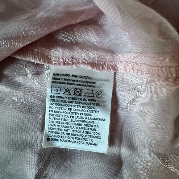 H&M JACQUARD-WEAVE BLOUSE Soft Pink Floral Size L - Picture 15 of 16
